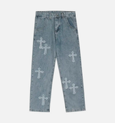 Calça Masculina Jeans Reta Azul 'Cross'