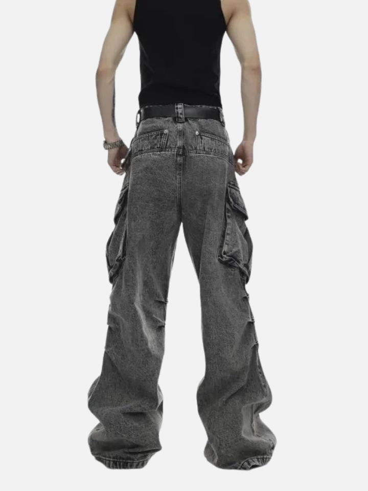 Calça Jeans Masculina Wide Leg 'Punk Wear'