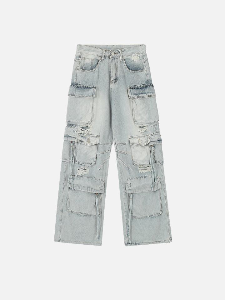 Calça Jeans Baggy Rasgada 'Pockets'