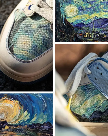 detalhes de cima do Tênis Van Gogh Noite Estrelada