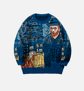 Blusa Suéter Azul de lã 'Van Gogh'